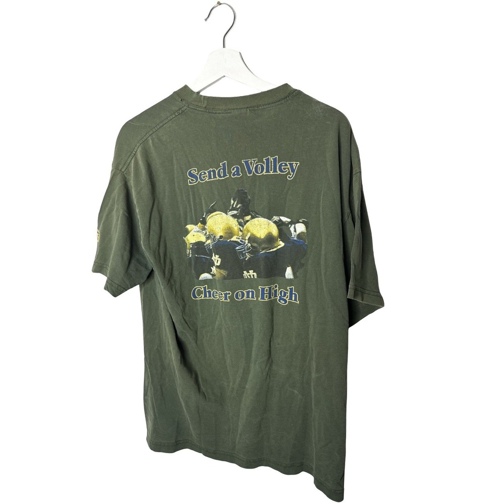 Vintage Notre Dame Irish Football College T-Shirt Size XL Send A‎ Volley Cadre